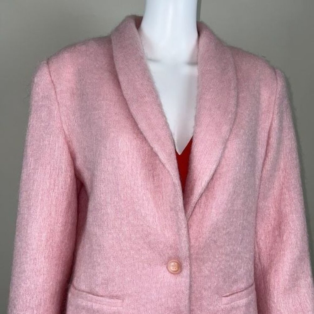Vintage Pink Shawl Collar Blazer Jacket - Picture 4 of 10